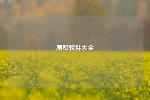 刷赞软件大全